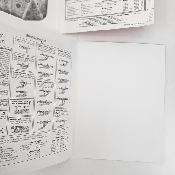 Lot 2 Annies Attic Crochet Pattern Booklet Tapestry Hot Pads & Spring Tablecloth - Picture 12 of 12